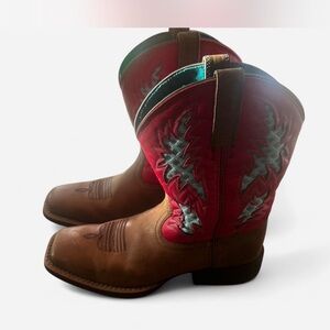 Ariat Teal and Brown Leather Boots